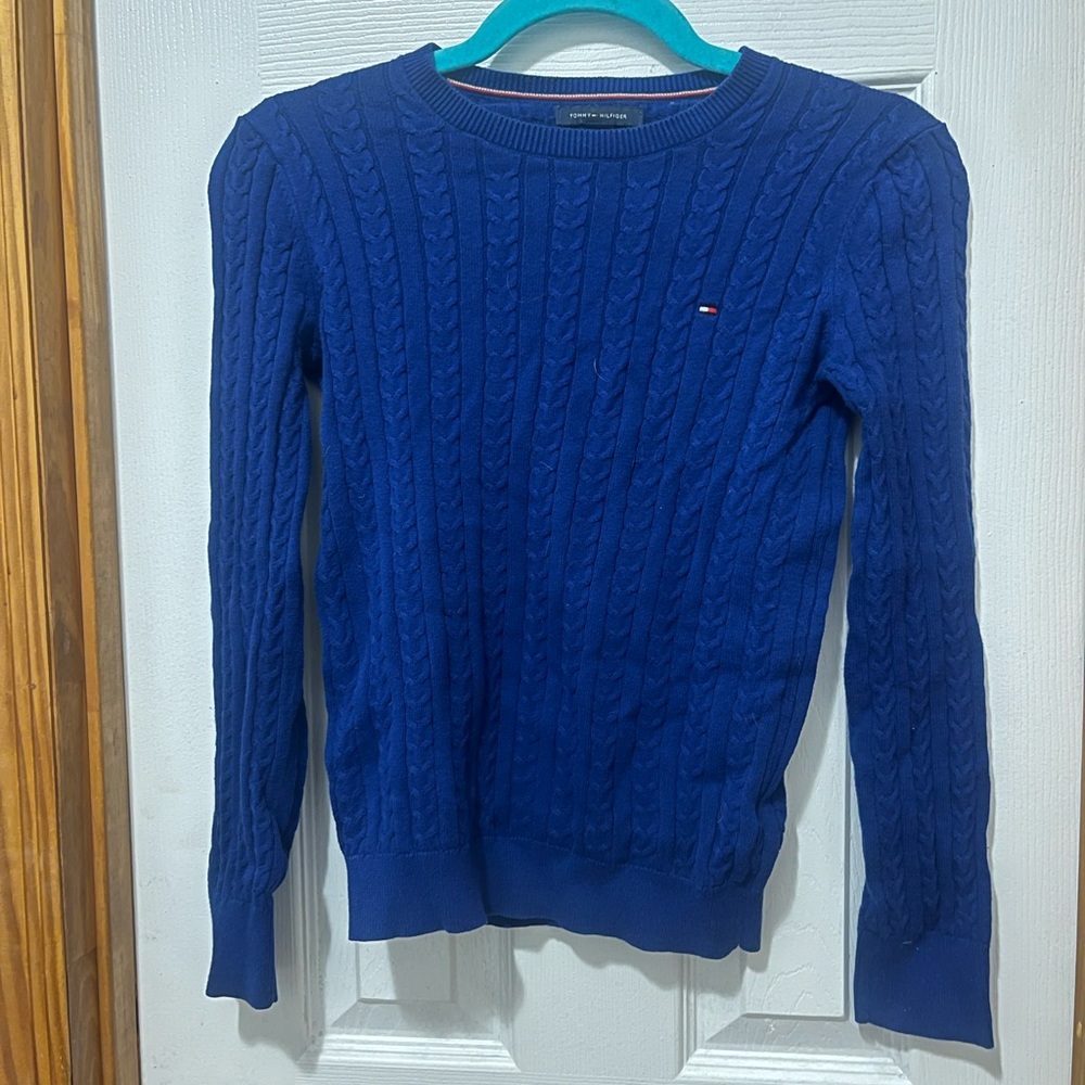 Tommy Hilfiger Women’s Blue Cable Knit Sweater